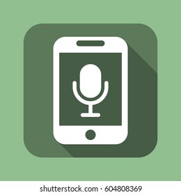 Microphone Icon, flat design style