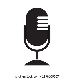 Microphone Icon flat design vector illustration EPS10