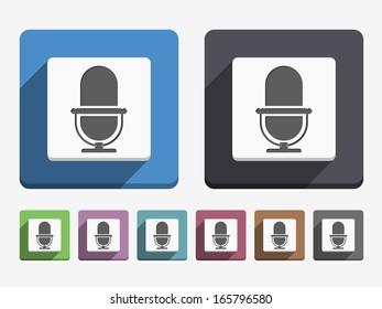 Microphone icon, flat design, vector eps10 illustration