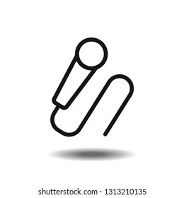 Microphone icon flat designed black and white vector graphic