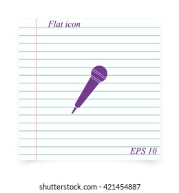 Microphone icon. Flat microphone illustration.