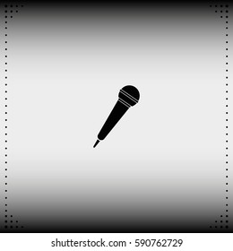 Microphone icon. Flat microphone illustration.