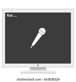 Microphone icon. Flat microphone illustration.