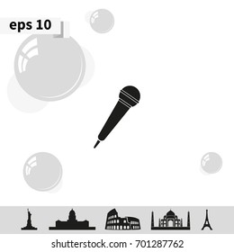Microphone icon. Flat microphone illustration.