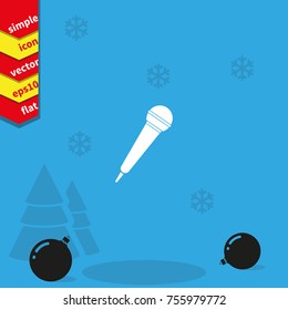 Microphone icon. Flat microphone illustration.