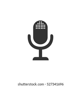 Microphone icon flat. Illustration isolated vector sign symbol
