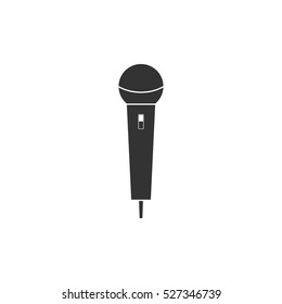 Microphone icon flat. Illustration isolated vector sign symbol