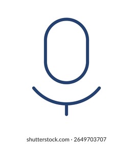 Ícone de microfone ilustração plana logotipo da estrutura de tópicos