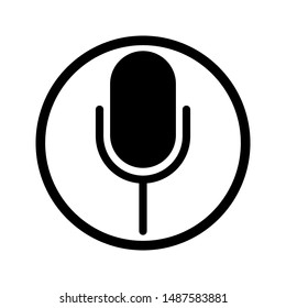 Microphone icon. flat illustration of Microphone. vector icon. Microphone sign symbol on white background.