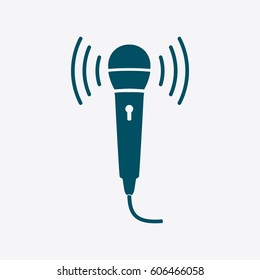 Microphone Icon. Flat Isolated Graphic Vector Symbol