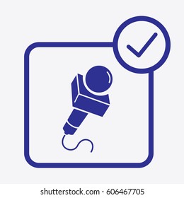 Microphone Icon. Flat Isolated Graphic Design Vector Symbol
