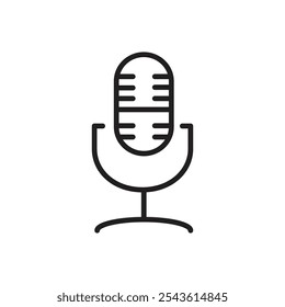 Microphone icon Flat line illustration
