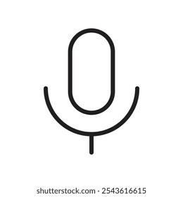 Microphone icon Flat line illustration