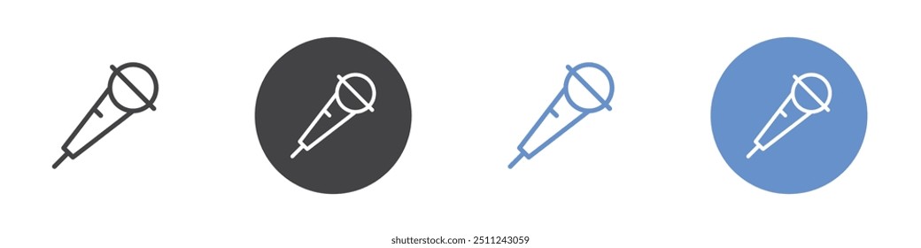 Icono de micrófono Conjunto plano en color blanco y negro