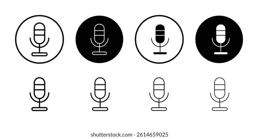 Microphone icon flat and simple set design