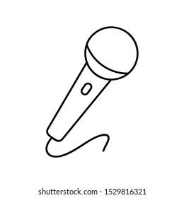 Microphone icon flat icon. Single high quality outline symbol of music for web design or mobile app. Thin line signs of audio for design logo. Outline logo of speaker