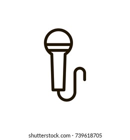 Microphone icon flat icon. Single high quality outline symbol of music for web design or mobile app. Thin line signs of audio for design logo, visit card, etc. Outline logo of speaker 