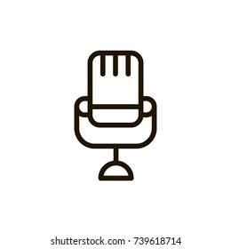 Microphone icon flat icon. Single high quality outline symbol of music for web design or mobile app. Thin line signs of audio for design logo, visit card, etc. Outline logo of speaker 