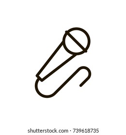 Microphone icon flat icon. Single high quality outline symbol of music for web design or mobile app. Thin line signs of audio for design logo, visit card, etc. Outline logo of speaker 