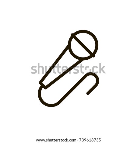 Microphone icon flat icon. Single high quality outline symbol of music for web design or mobile app. Thin line signs of audio for design logo, visit card, etc. Outline logo of speaker 