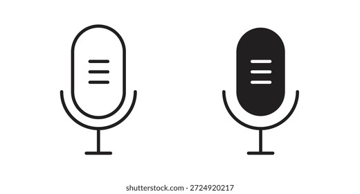 Icono de micrófono plano y colección de carrera para ui ux trabajo.