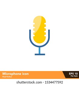 Microphone icon in flat style, with color and pixel perfect eps 10