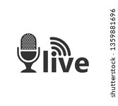 Microphone icon in flat style. Live broadcast vector illustration on white isolated background. Sound record business concept.