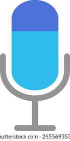 Ilustración vectorial plana del icono del micrófono
