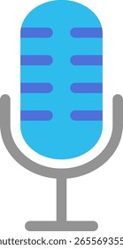 Ilustración vectorial plana del icono del micrófono