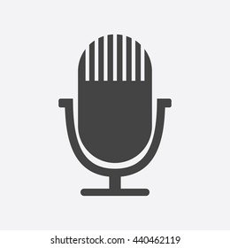 Microphone icon. Flat vector illustration