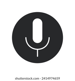 Microphone icon flat, web, vector, black