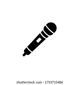 diseño de estilo de glifo de icono de micrófono