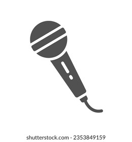 microphone icon of glyph style design vector template