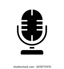 Icono de micrófono, Icono de icono de estilo glifo, Ilustración vectorial de estilo, Adecuada para sitio web, aplicación móvil, impresión, presentación, infografía y cualquier otro proyecto.