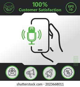 microphone icon graphic elements for your work - Modern design