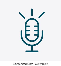 Microphone Icon. Graphic Vector Flat Isolated Outline Style Design
