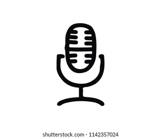 microphone icon hand drawn design illustration,designed for web and app