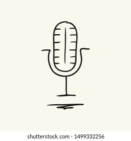 microphone icon. Hand drawn vector illustration.
