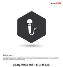 Microphone icon Hexa White Background icon template - Free vector icon