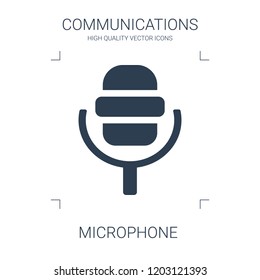 microphone icon. high quality filled microphone icon on white background. from communications collection flat trendy vector microphone symbol. use for web and mobile