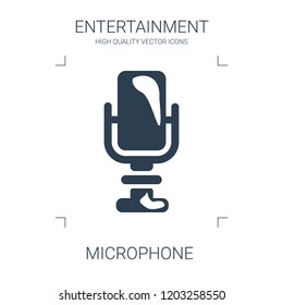 microphone icon. high quality filled microphone icon on white background. from entertainment collection flat trendy vector microphone symbol. use for web and mobile