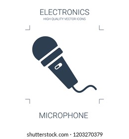 microphone icon. high quality filled microphone icon on white background. from electronics collection flat trendy vector microphone symbol. use for web and mobile