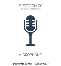 microphone icon. high quality filled microphone icon on white background. from electronics collection flat trendy vector microphone symbol. use for web and mobile