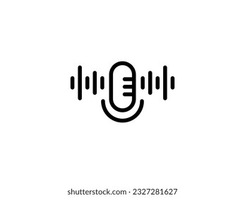 Microphone icon . high quality outline audio pictograms in modern flat style. Black music symbol for web design and mobile app on white background.