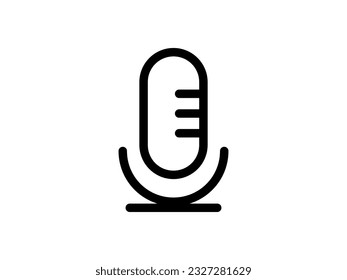 Microphone icon . high quality outline audio pictograms in modern flat style. Black music symbol for web design and mobile app on white background.