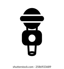 Microphone icon highlighting the beauty of melodies, professional vocals, and musical entertainment. Ideal for stage events and sound production.