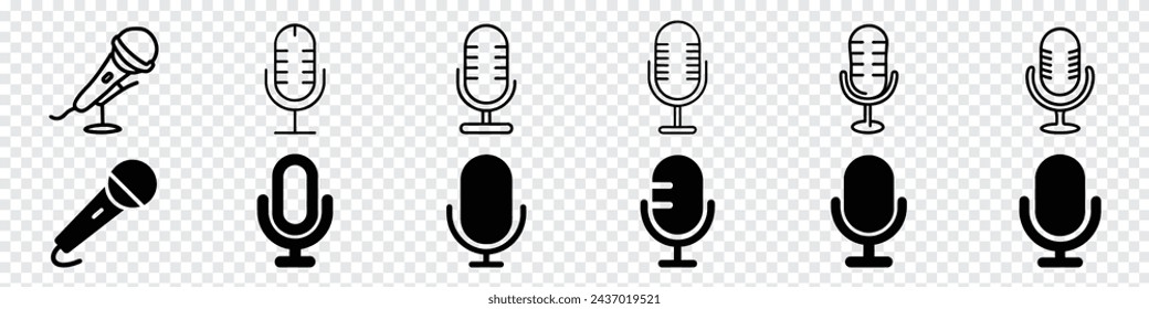 Microphone Icon, microphone icons set, Microphone icons on white background. Microphone Icon vector flat design, Microphones vector icon set
