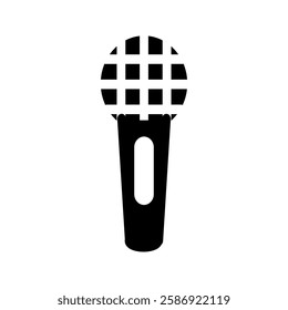 Microphone icon illustrating the thrill of music events, professional singing, and vocal recording. Great for entertainment businesses