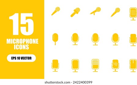 Microphone Icon Illustration Collection Set
