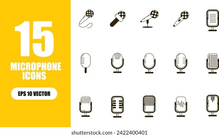 Microphone Icon Illustration Collection Set